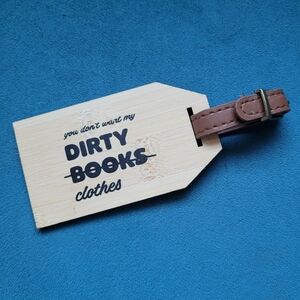 Wooden Luggage Tag with Brown Strap